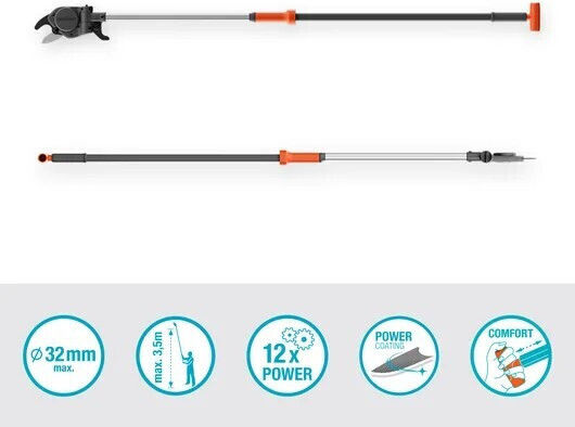 Gardena Starcut Pro S Fix Foarfecă de tăiat crengi 3.5m cu deschidere a foarfecii 32mm