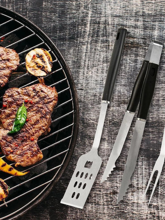 Ustensile Barbeque Set de 3 unelte BBQ cu Furculiță și Spatula S7922353