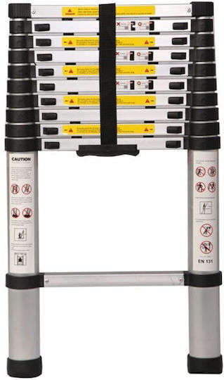 Prostep Teleskopische Leiter Aluminium 13 Stufen mit maximaler Höhe 3.8m