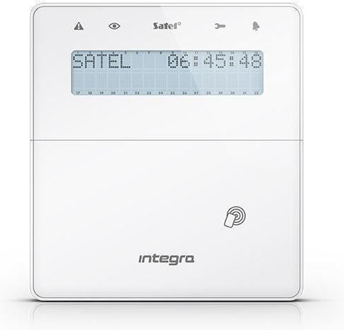 Satel Ασύρματο Πληκτρολόγιο Συναγερμού με Οθόνη σε Λευκό Χρώμα INT-KWRL2-W