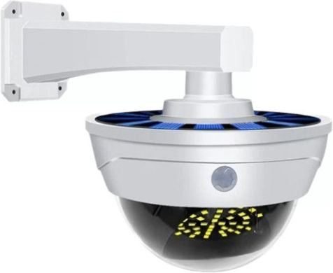 Factory Solar Dummy Surveillance Dome Camera with LED Lighting White