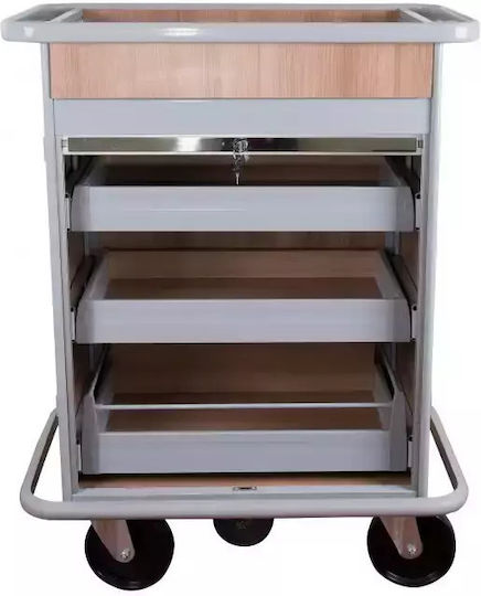 Rnt Καρότσι Επαγγελματικής Κουζίνας με 3 Επίπεδα Υ128xΠ101xΒ59cm