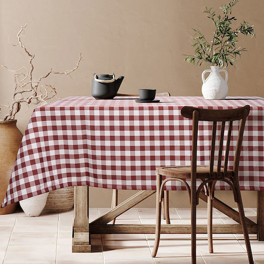 Beauty Home Tablecloth Checks Art E8031-Red Checked Red 100x100cm