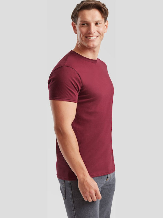 Fruit of the Loom Iconic Men's Short Sleeve Promotional T-Shirt Burgundy