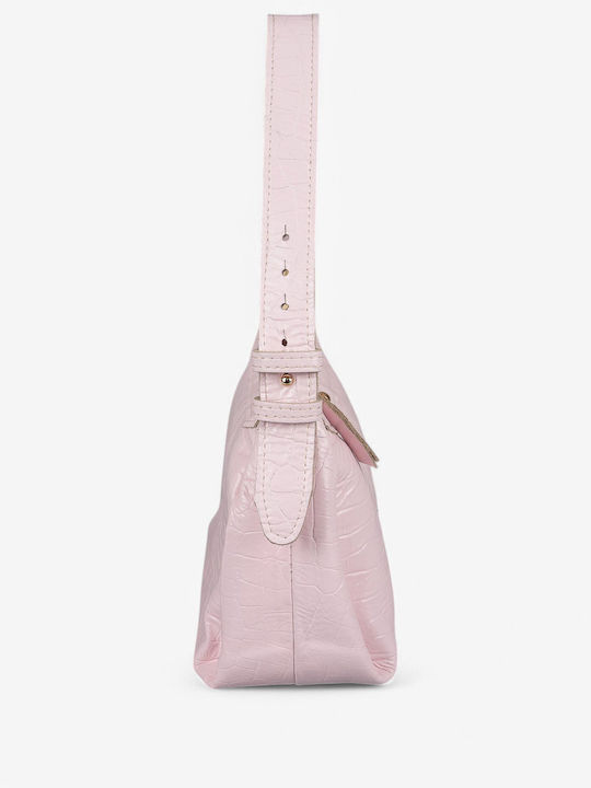 Pink Leather Women's Hobo Bag