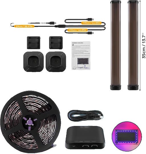 Color Real-time Sync Led Light Strip Plug Play Installation Compatible Hdmi Devices 40-50 Inch Tv Eu