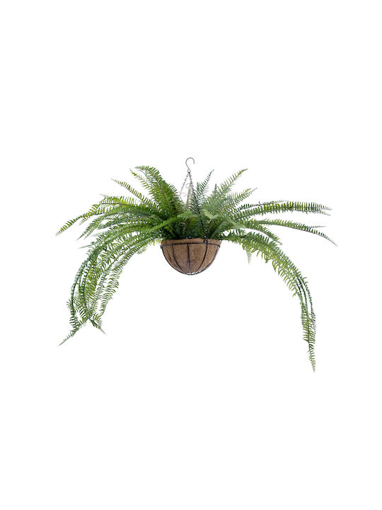 Globostar Artificial Garden Fern Hanging Plant 20624 Artificial Hanging Decorative Fern Plant Y45cm