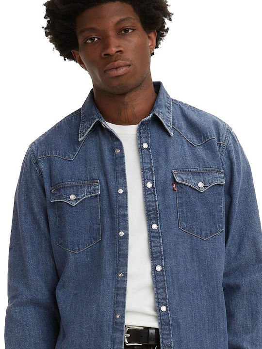 Barstow Western Standard Langärmlig Jeans Hemd Dark Blue