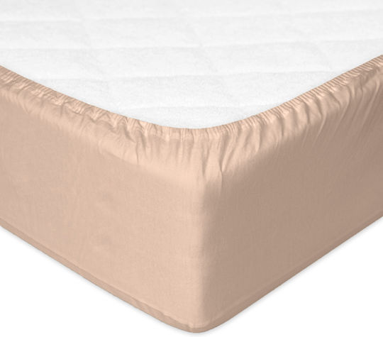 Matex Baby Sheet Crib Flannel Fitted Brown 80x160cm