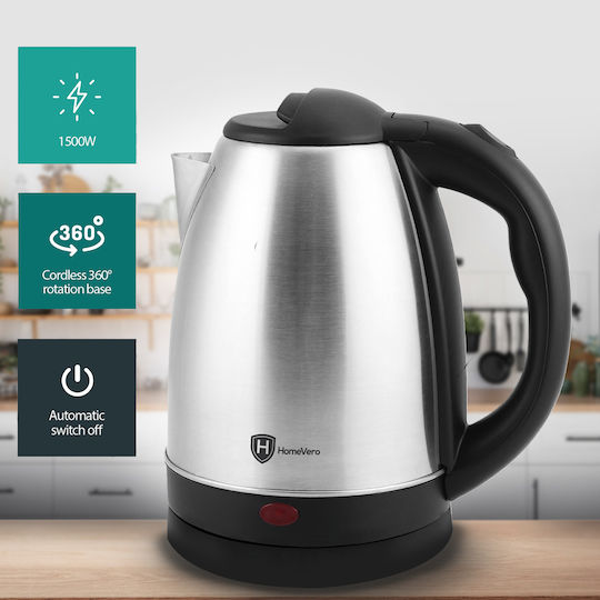 HomeVero Βραστήρας 1.7lt 1500W Ασημί