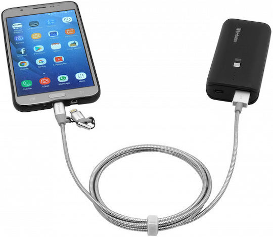 Verbatim Braided USB to Lightning / micro USB Cable Γκρι 1m (48869)