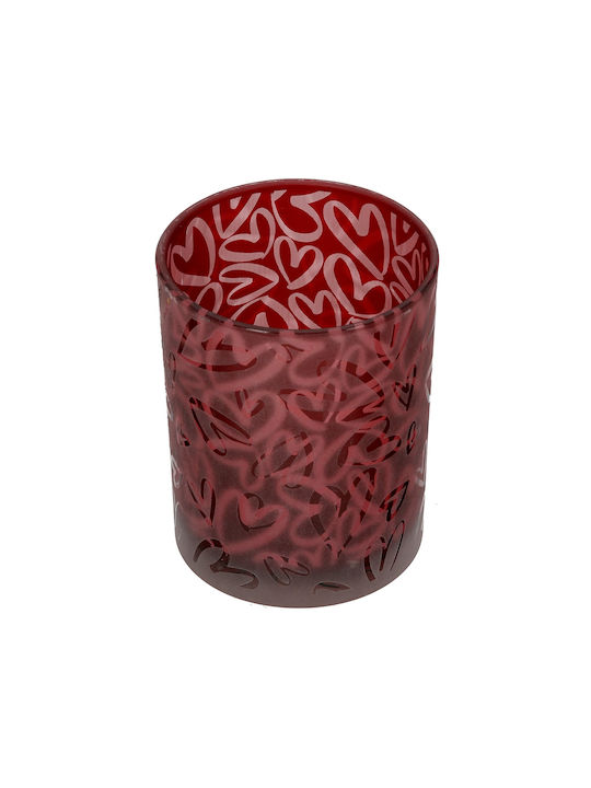 ArteLibre Laterne Glas Rot 10x10x13cm 1Stück