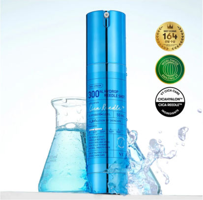 VT Cosmetics Reedle Shot 300hl Hydrop Feuchtigkeitsspendendes Serum für das Gesicht mit Hyaluronsäure & Panthenol für Revitalisierung 50ml