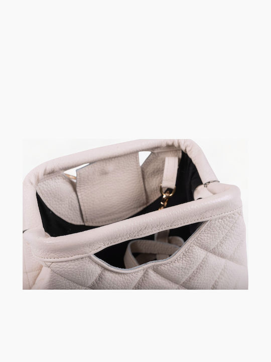 Leder Damentasche Handtasche Ecru