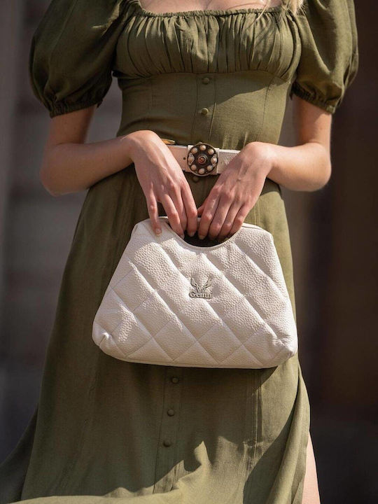 Leder Damentasche Handtasche Ecru