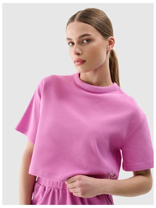 Γυναικείο Αθλητικό Crop Top Κοντομάνικο Ροζ