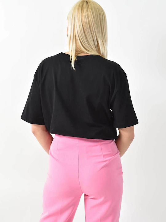 Γυναικείο Crop T-shirt Μαύρο