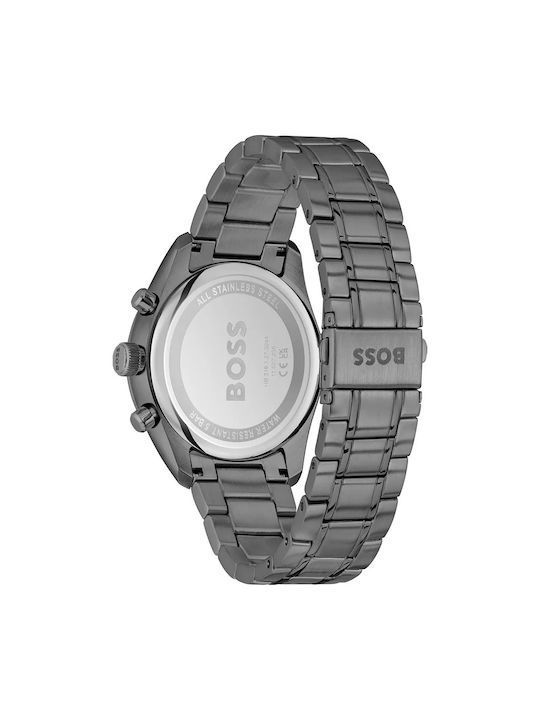 Boss Grand Prix Herrenuhr Chronograph Batterie mit Gray Metallarmband