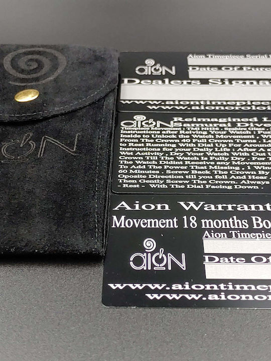 Aion Men's Watch 12.3mm Battery with Gray Leather Strap