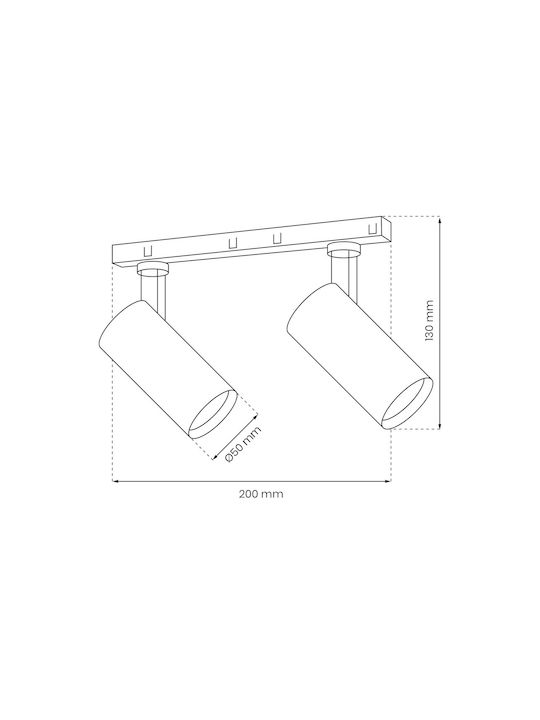 Eko Light Magnetic Διπλό LED Φυσικό Λευκό Σποτ σε Μαύρο Χρώμα