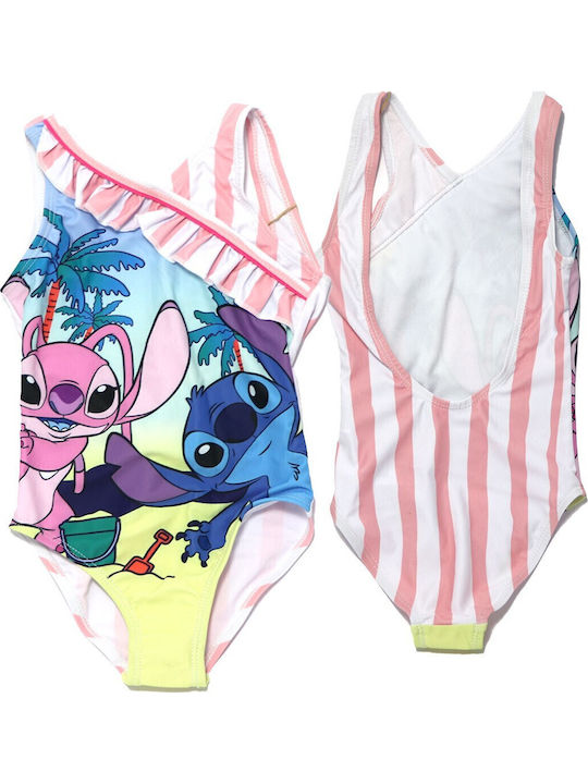 Disney Lilo & Stitch Παιδικό Μαγιό Ολόσωμο Ροζ