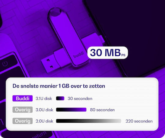 Buddi 32GB USB 3.1 Stick Γκρι