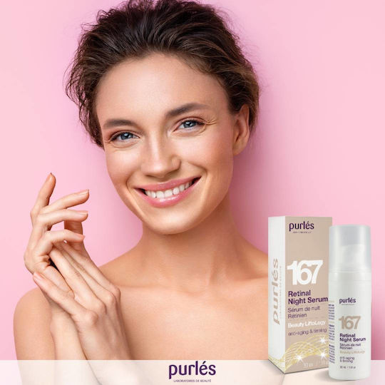 Purlés Serum Anti-îmbătrânire Noapte 167 Retinal cu Retinală & Niacinamidă pentru Strălucire & Tonifiere 30ml