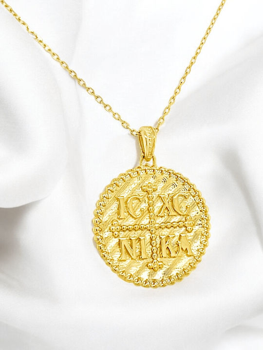 Xryseio Pendant Kids Talisman Double Sided made of Gold 9K FL1190
