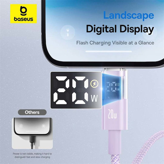 Baseus Data USB-C to Lightning Cable 20W Μωβ 1m P10382703511-00