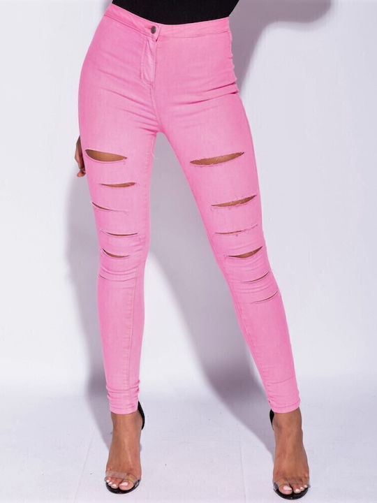Γυναικείο Jean Παντελόνι σε Skinny Εφαρμογή Ροζ