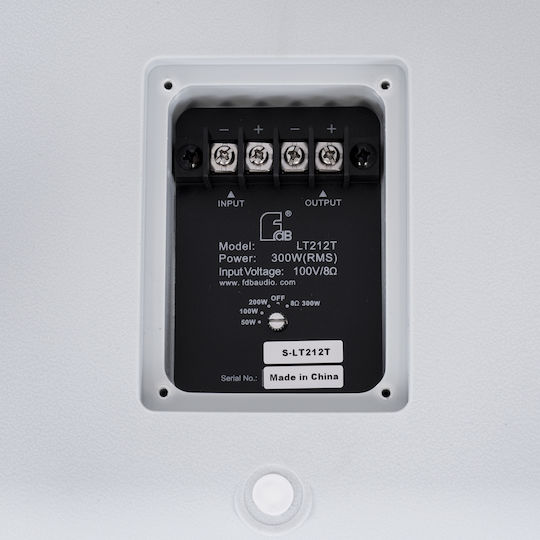 GloboStar Fdb Lt212t Παθητικό Επιτοίχιο Ηχείο 300W (Τεμάχιο) Λευκό