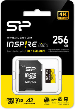 Silicon Power microSDXC 256GB U3 V30 A1 UHS-I 170MB/s Cu Adaptor
