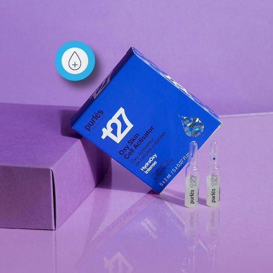 Purlés 127 Oxy Skin Cell Activator Serum Hidratare și Anti-îmbătrânire pentru Față pentru Strălucire 5x2ml