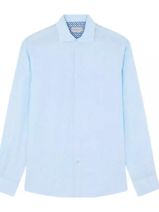 Langärmlig Leinen Hemd Light Blue