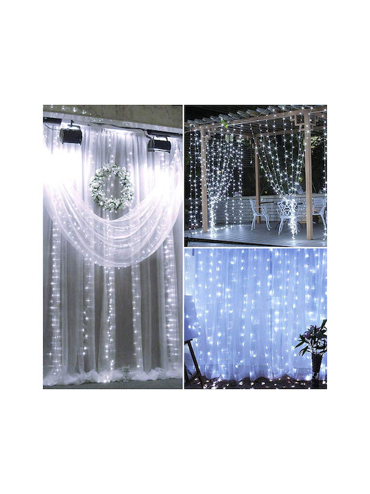 600 Lichterketten LED 6m. x 300cm Kaltes Weiß Typ Vorhang 1Stück