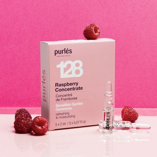 Purlés Serum Ανanti-Îmbătrânire Cu Zmeură Concentrată Pentru Fata Cu Vitamina C Pentru Strălucire Și Revitalizare 5x2ml