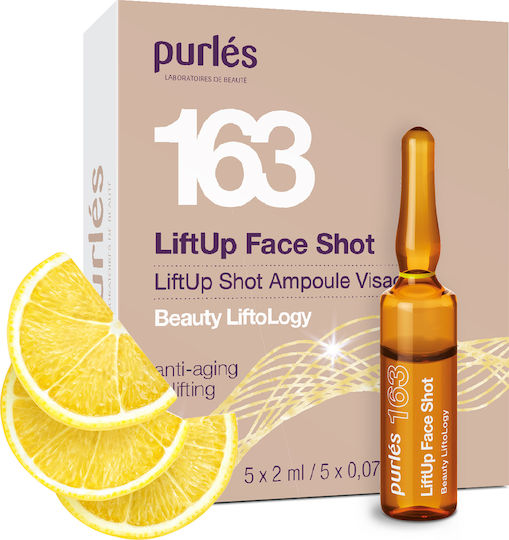 Purlés 163 LiftUp Serum pentru Față cu Vitamina C și Niacinamidă pentru Strălucire și Tonifiere 5x2ml