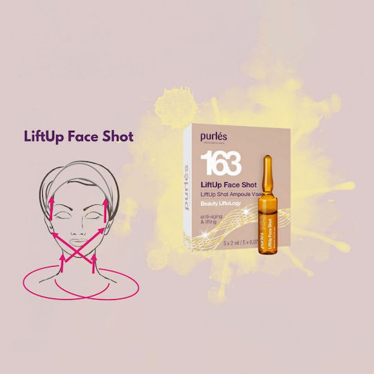Purlés 163 LiftUp Serum pentru Față cu Vitamina C și Niacinamidă pentru Strălucire și Tonifiere 5x2ml