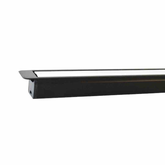 Black Aluminum Profile Type G 1m + Milky Lens