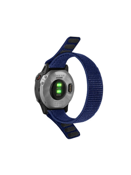 Best Accessories Velcro Nylon Strap Navy Garmin Fenix 5x 6x 7x 8 51mm