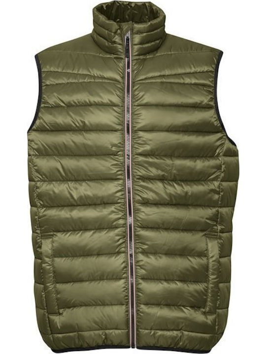 Sleeveless Jacket Puffer Khaki