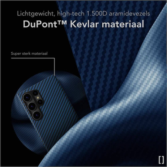 Nekit Umschlag Rückseite Aramid Fiber 1mm Blau (Galaxy S25 Ultra,Samsung S25 Ultra)