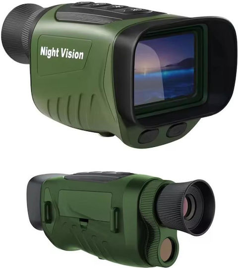 Monocular Digital de Vedere pe Timp de Noapte 2.5k @30 Fps Zoom Digital 8x Zoom Optic 6x Ecran Lcd de 2 inci Baterie 18650 Mah Verde