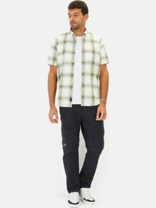 Short-sleeved Cotton Shirt Checked Green