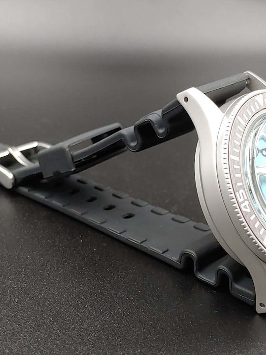 Aion Men's Watch Battery with Gray Rubber Strap