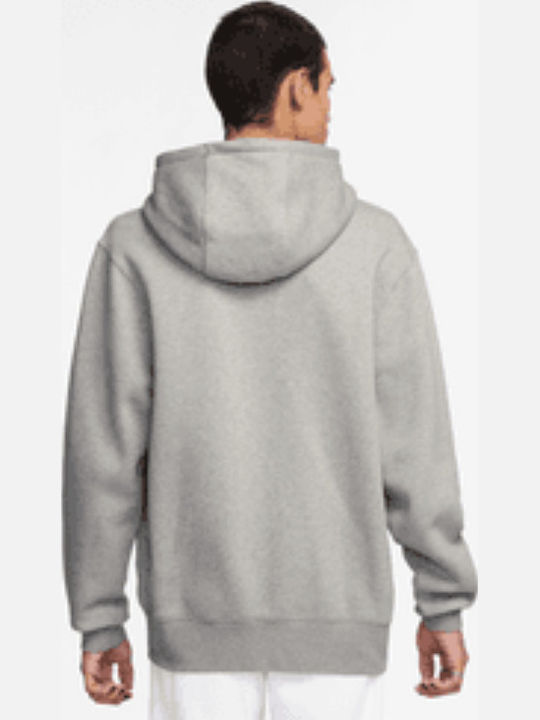 Nike Club Ζακέτα Γκρι με Κουκούλα