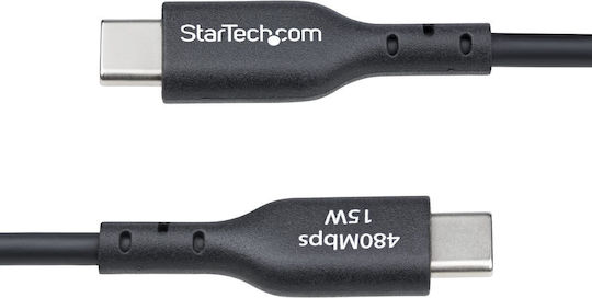 StarTech USB 2.0 Cable USB-C male - USB-A PD Μαύρο 1m USB2AC1MNC