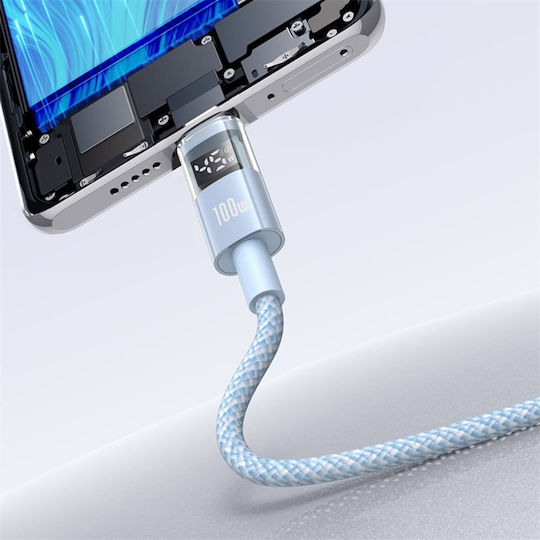 Baseus Редовна USB 2.0 Кабел USB-C мъжки - USB-A мъжки 100W Син 1м (P10382701311-00)