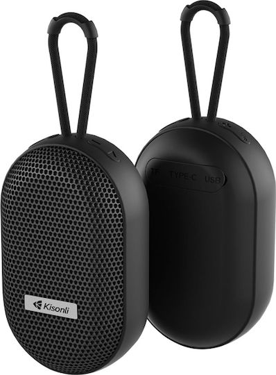 Kisonli Т6 Ηχείο Bluetooth 8W με Ραδιόφωνο και Διάρκεια Μπαταρίας έως 6 ώρες Μαύρο