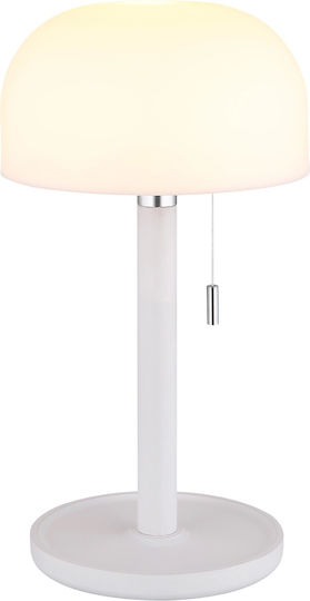 Globo Lighting Tischlampe mit Weißem Hut und Basis